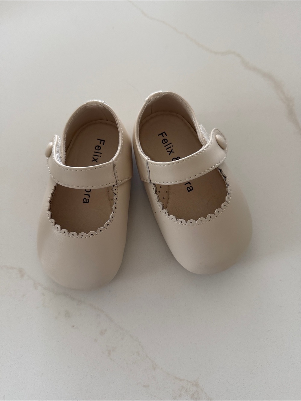 Cream Mary Jane Baby Shoes